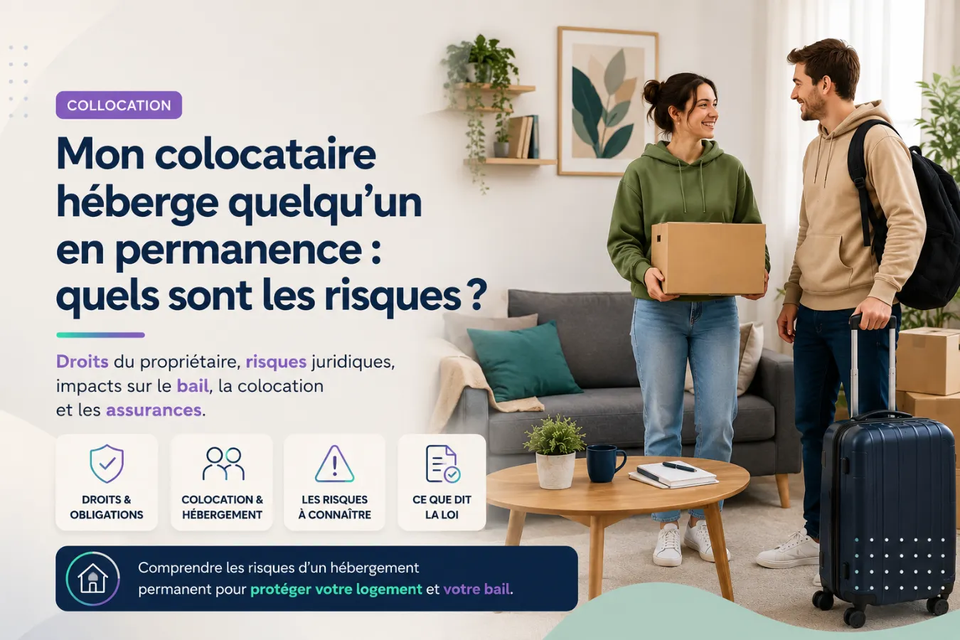Colocataire héberge quelqu'un en permanence dans un logement en colocation