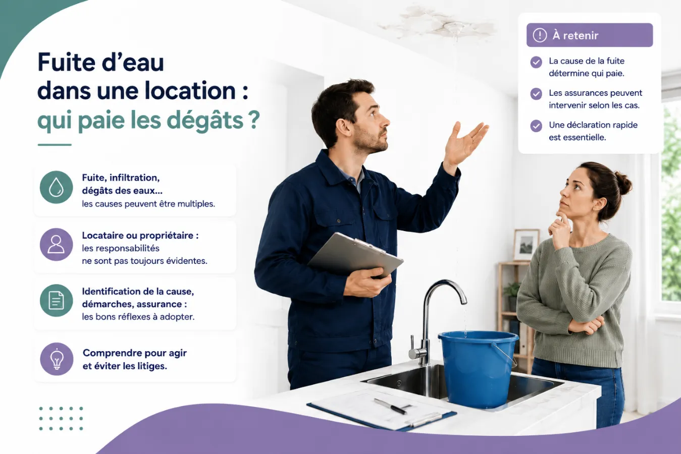 Fuite d'eau dans une location: qui paie les dégâts dans un logement loué