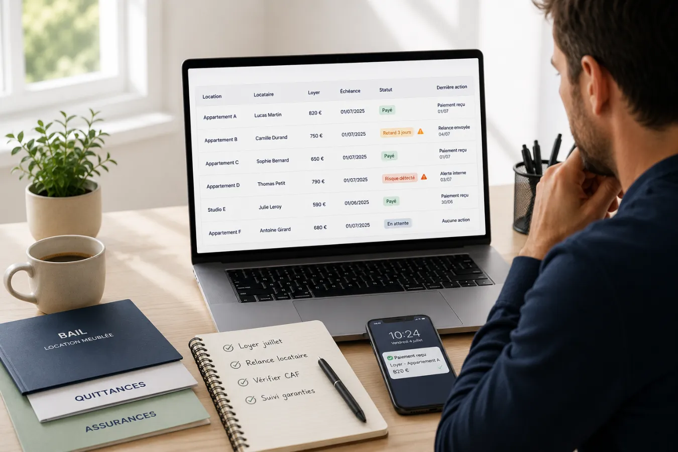 Impayé de loyer : propriétaire analysant les premiers signaux d'alertes avant un défaut de paiement