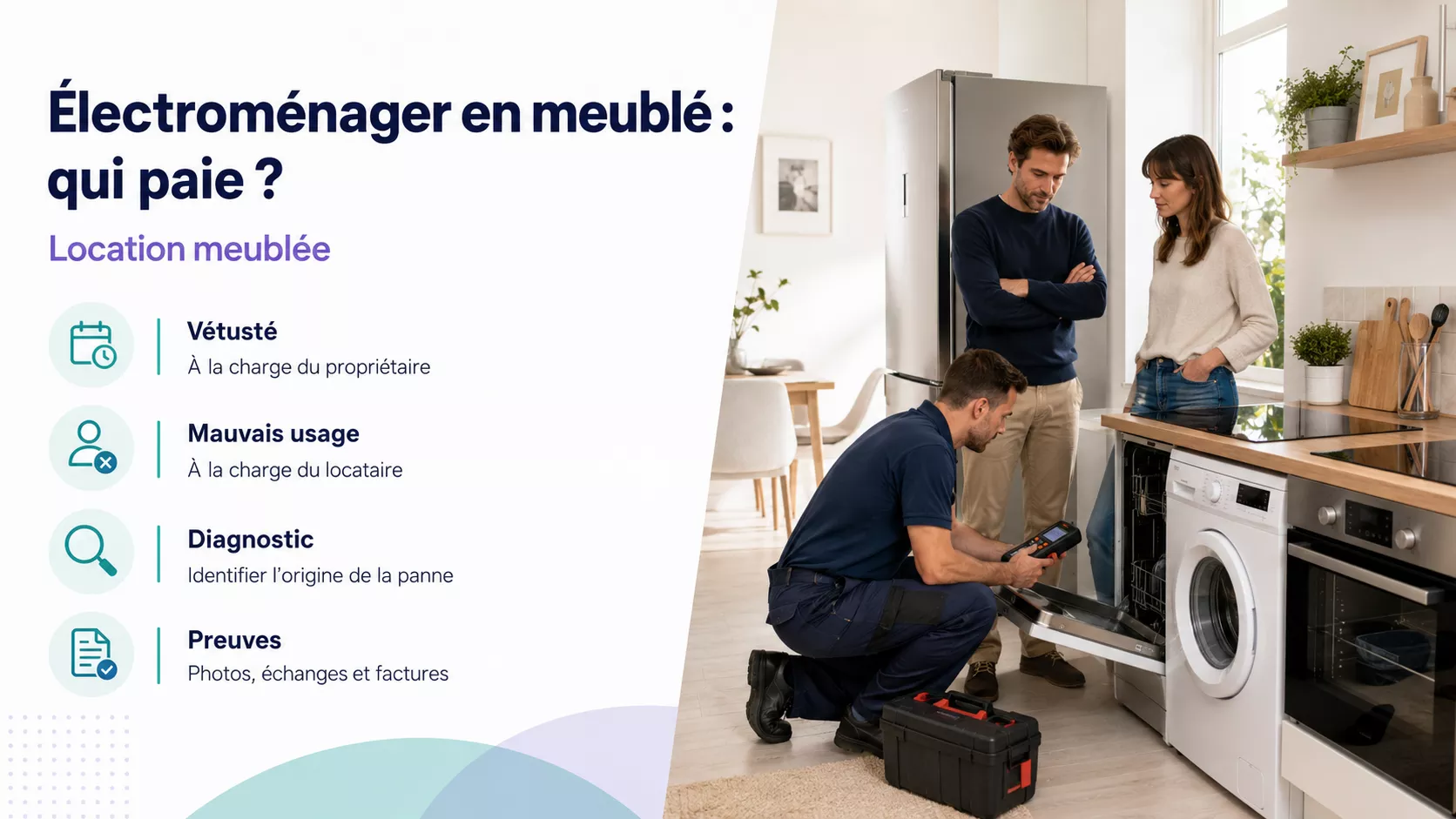 Réparations électroménager en location meublée propriétaire ou locataire responsable