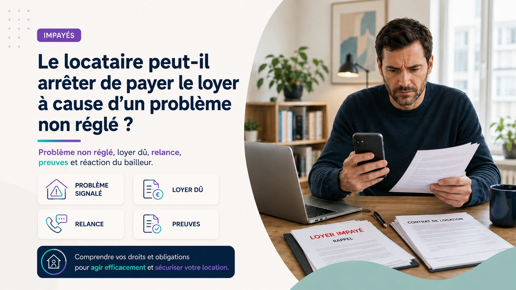 arrêt de paiement de loyer à cause d'un problème non réglé