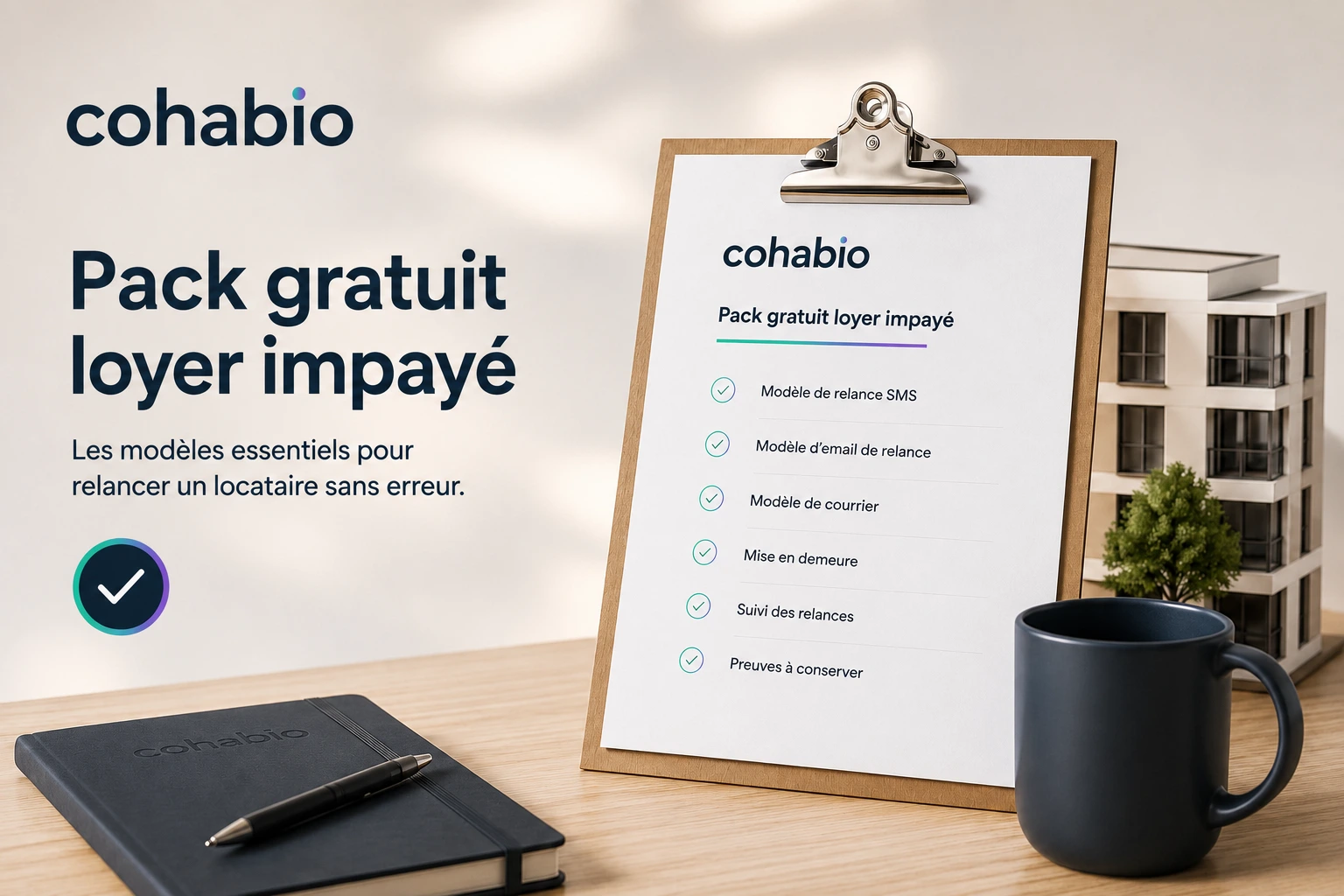 Pack gratuit pour relancer un loyer impayé COHABIO