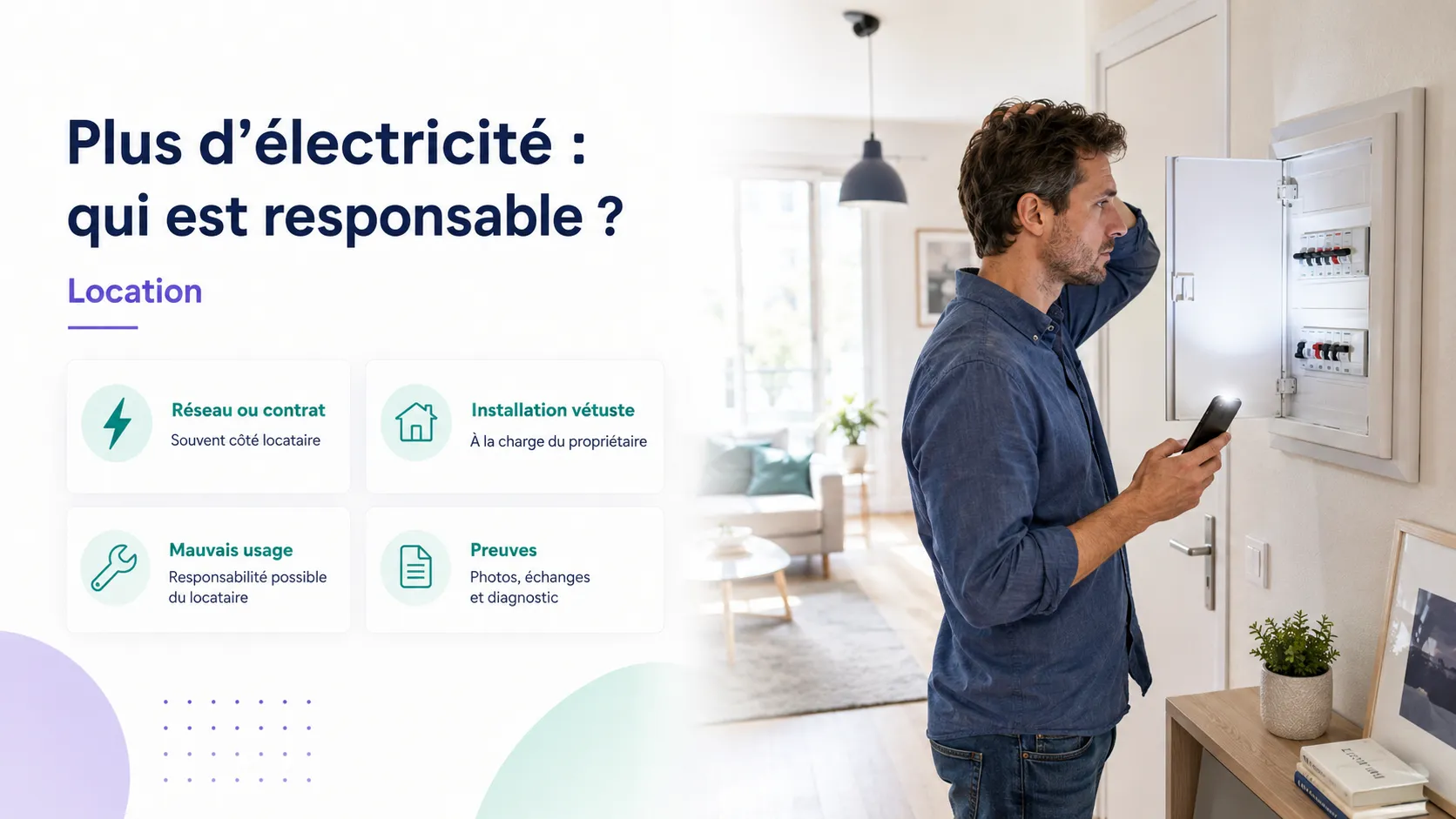 Plus d'électricité dans une location propriétaire ou locataire responsable