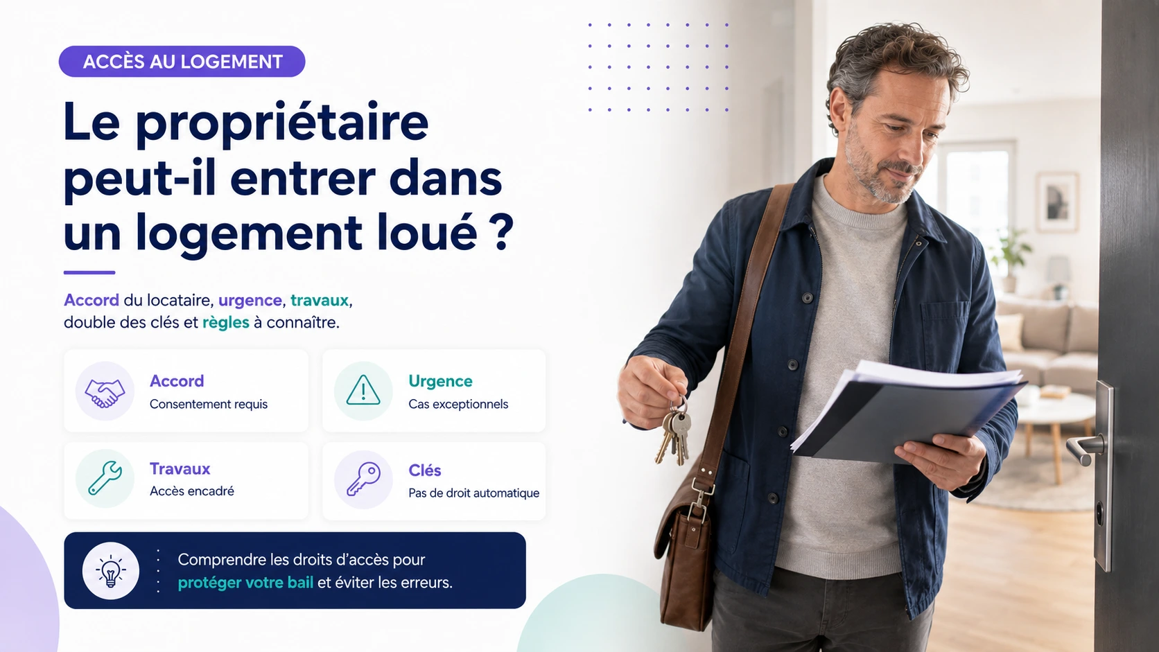 Entrer dans un logement loué avec accord du locataire