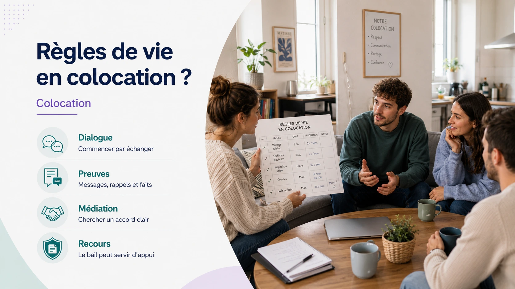 Règles de vie en colocation entre colocataires