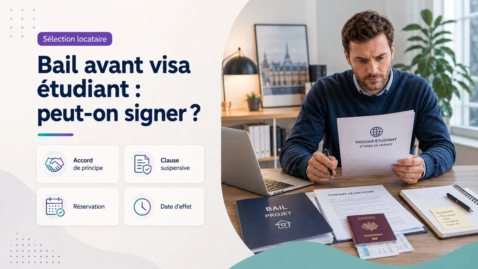 Signature d’un bail avant l’obtention du visa étudiant